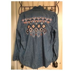 Hollister denim blouse great condition